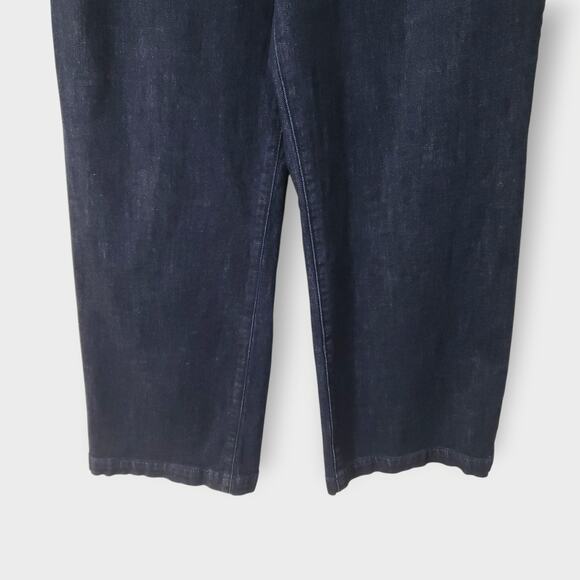 Express Paperbag Cropped Wide Leg Super High Rise Jeans Sz 6 Belted Dark Wash - Picture 3 of 15